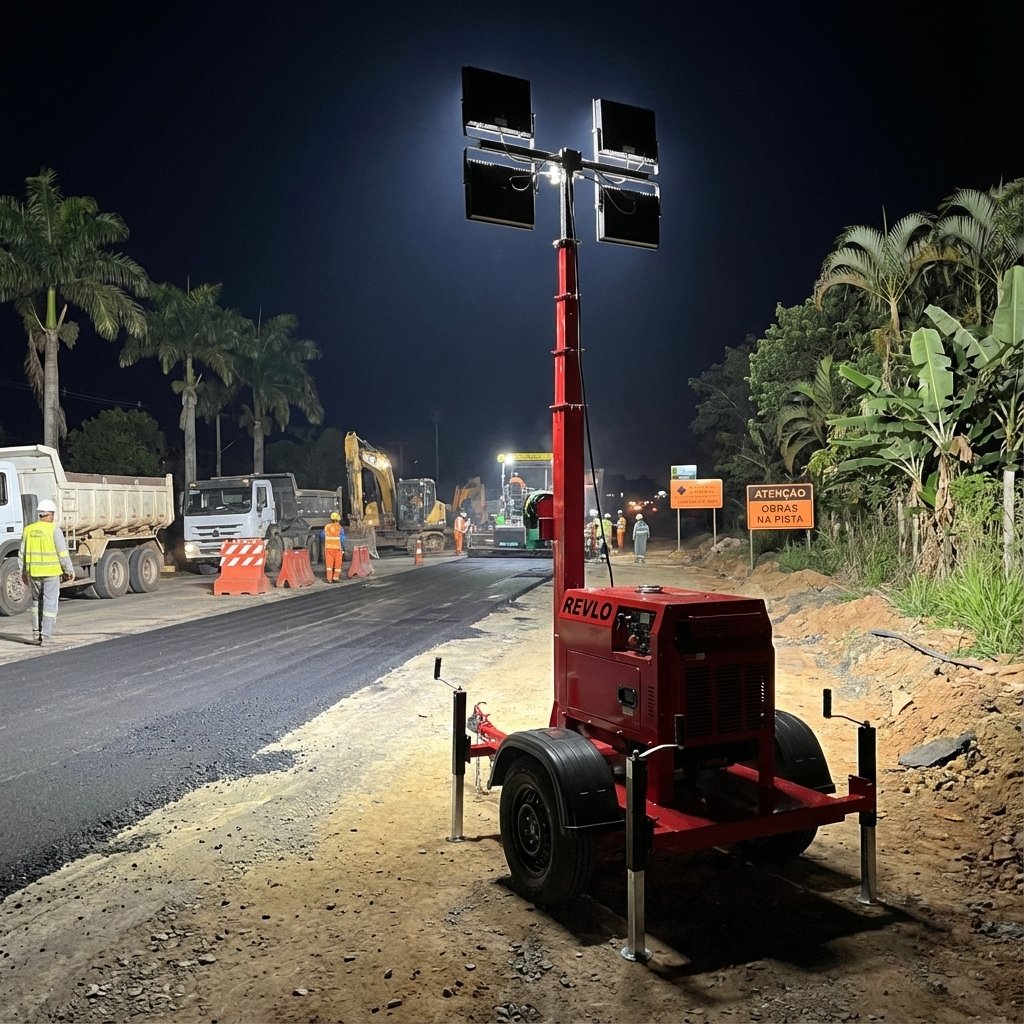 Iluminação de pavimentação noturna
